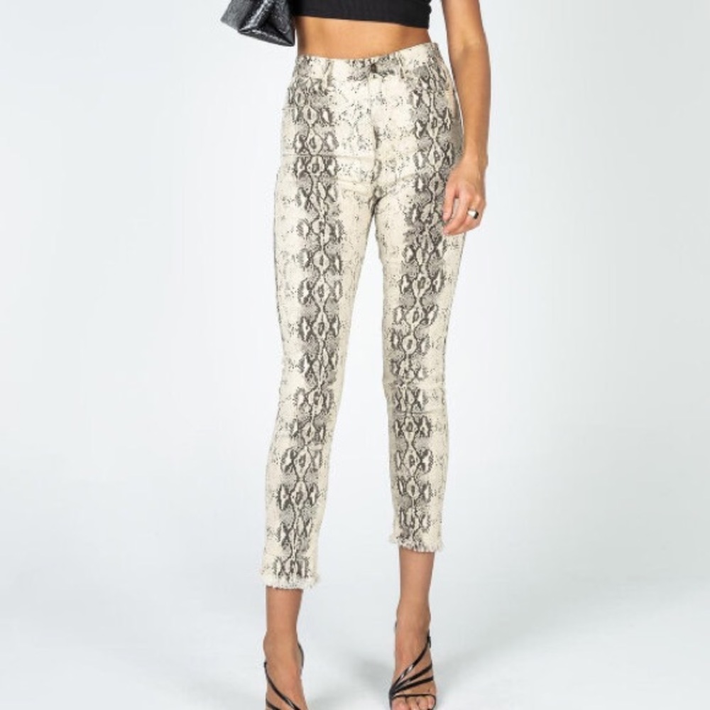 Snakeskin Skinny Jeans